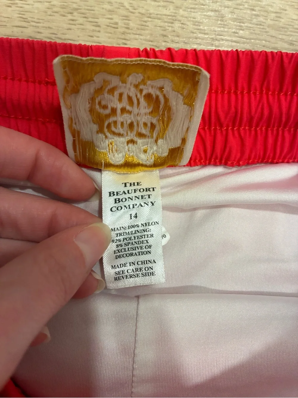 Beaufort Bonnet Co. Boys Tortola Swim Trunks Pink Red Size 14